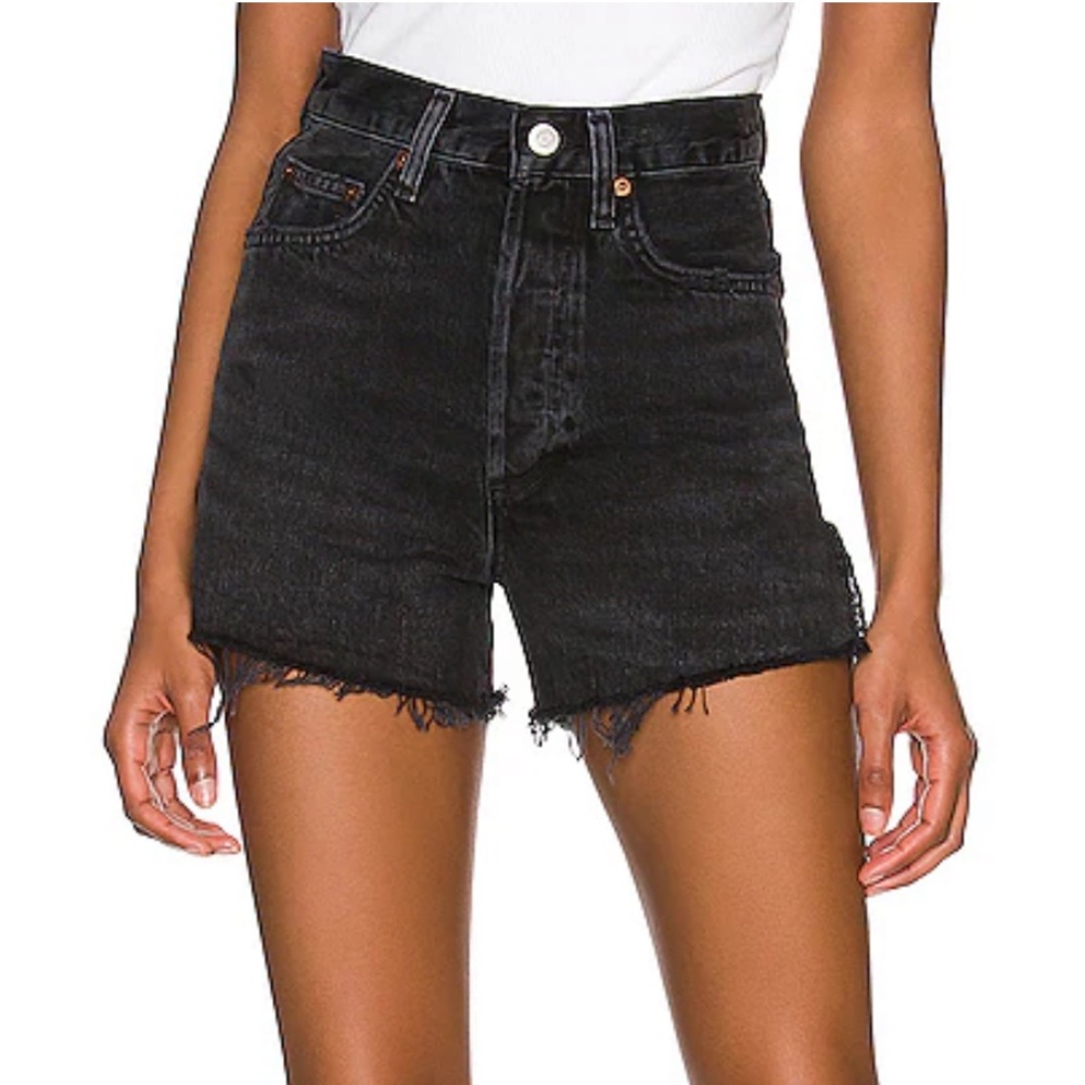 Agolde Black Jean Shorts Black Wash
